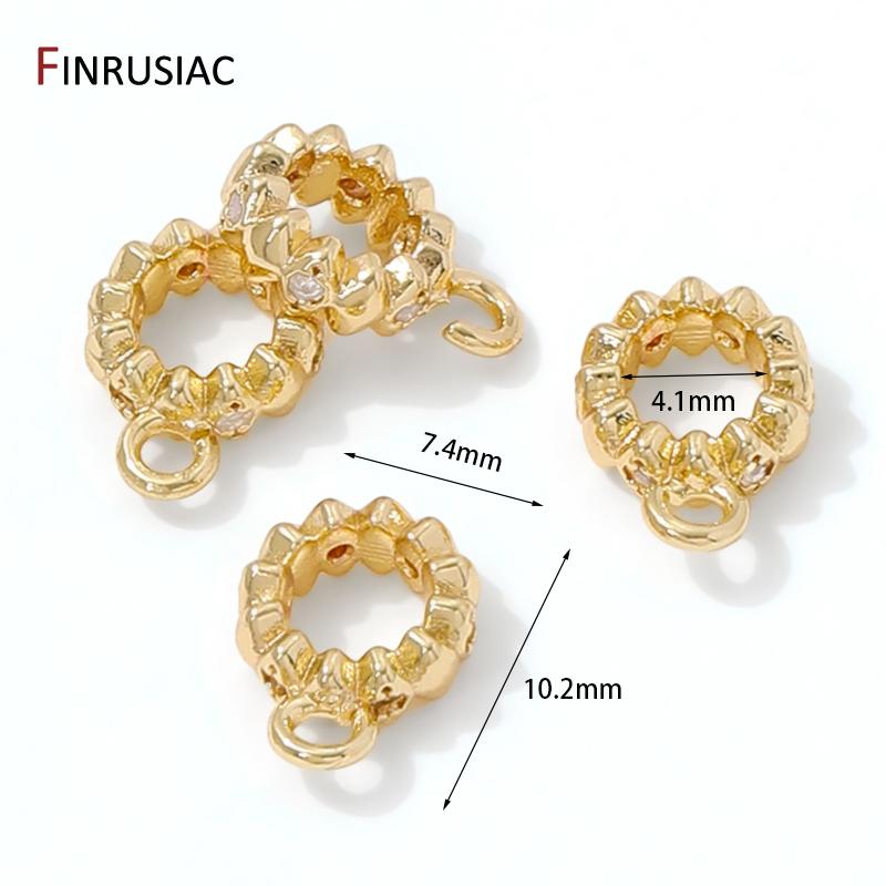 14K Gold Plated Brass Zircon Pendant Connectors Bail Clasps,Bailes For Jewelry,Bail Beads Charm For Bracelet Making Findings