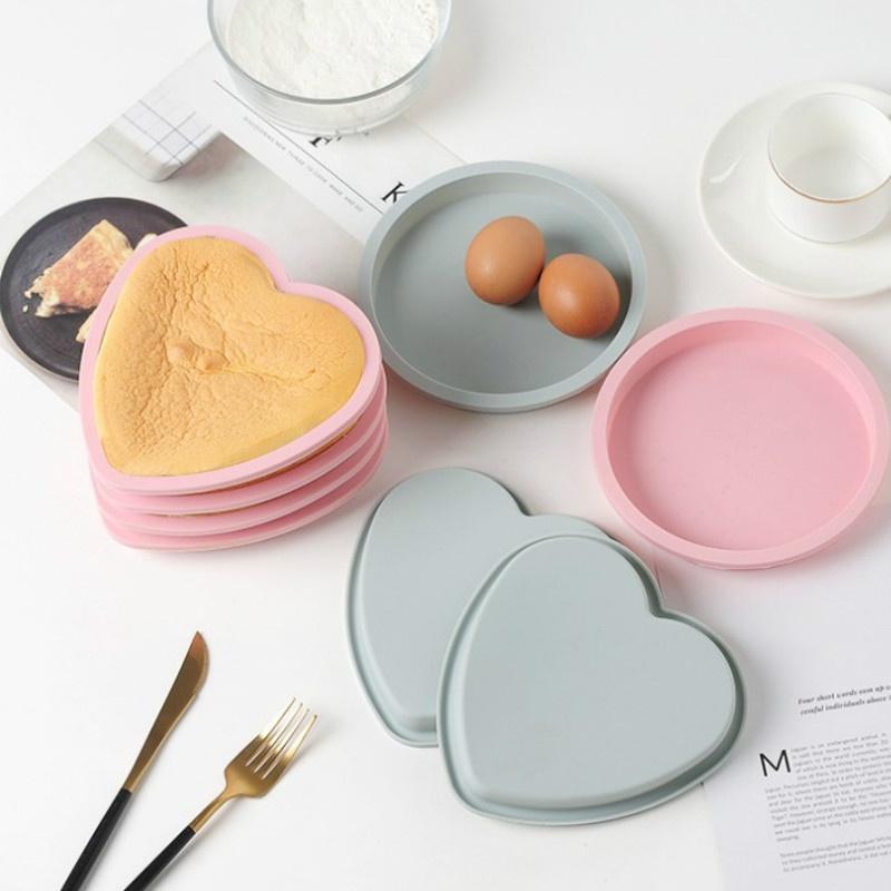 Backformen Kuchenform Silikon Kuchenform 6 Zoll Form Muffin Backwerkzeuge Rund Liebe Schichtfondant Kuchenformen