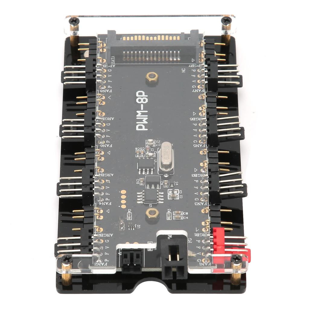 Case Fan Hub PWmARGB 2 in 1 Wireless Remote Controller for Computer Cooling Fan