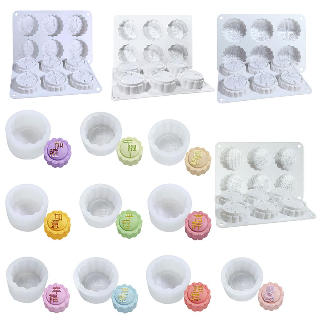 Silicone Mooncake Moulds Mid-Autumn Theme Mooncake Decorating Tool Pudding Molds