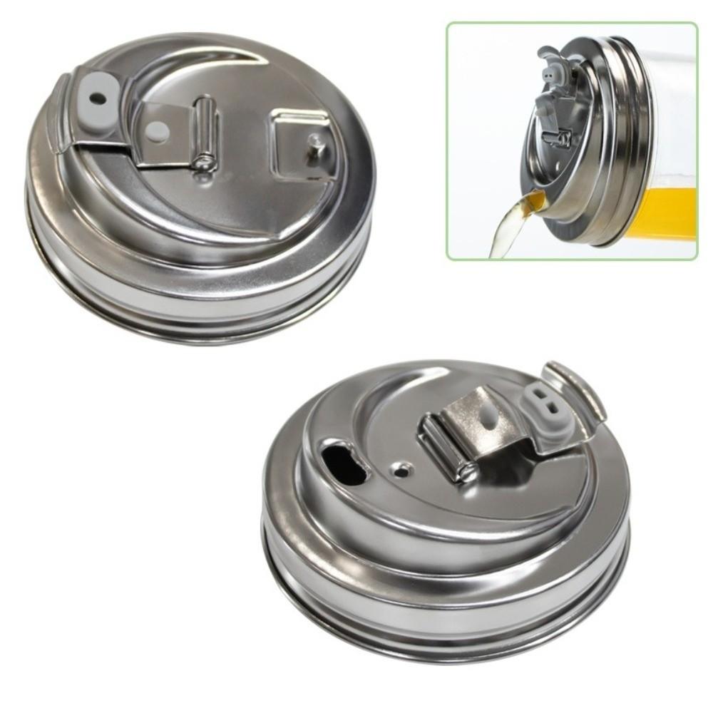 Stainless Steel Mason Jar Drinking Lids With Straw Hole Pour Lids Mason Jar Sip Lids Fruit Juices