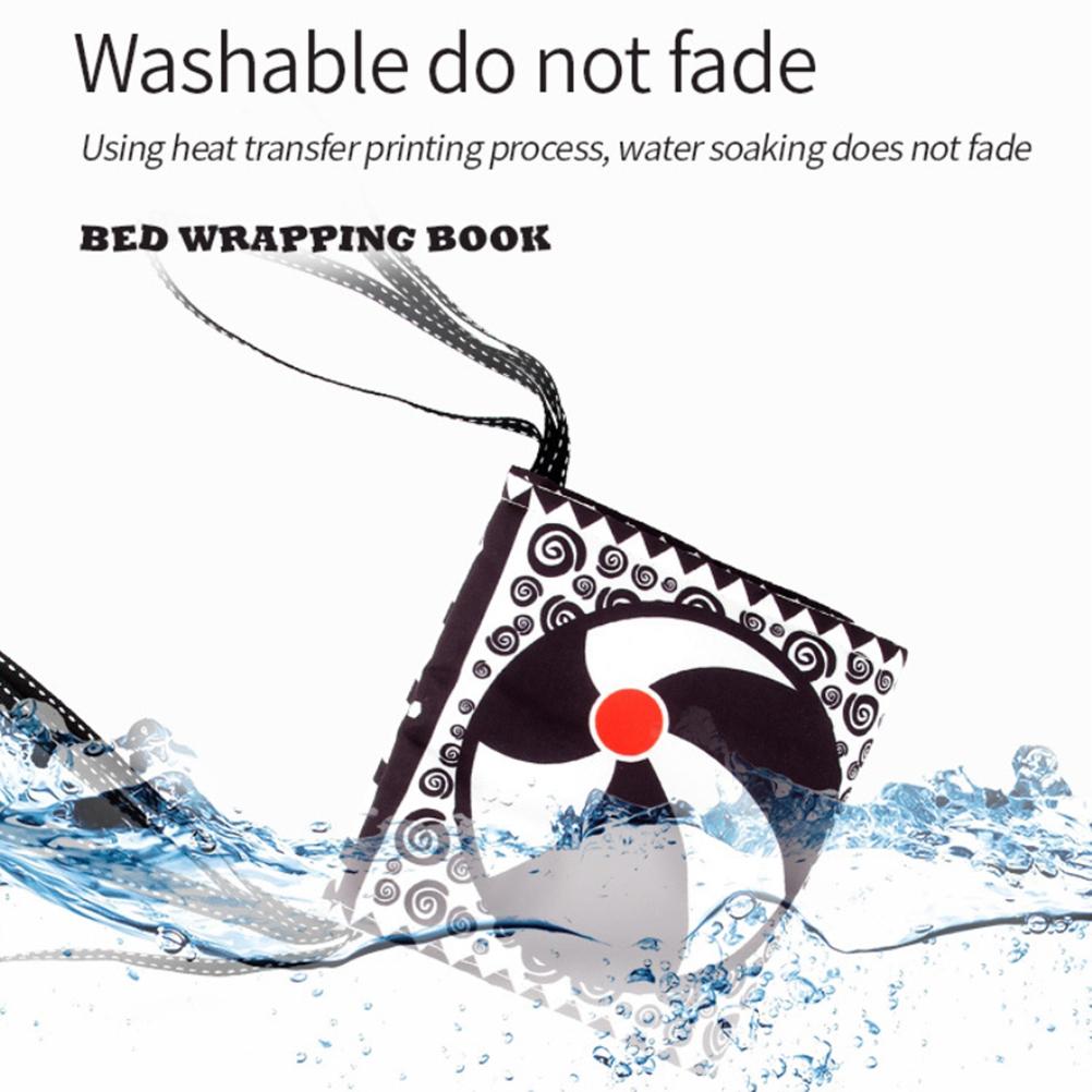 3Pcs Black White Baby Soft Book Double Sided Folding Anti Wrinkle Waterproof Cloth Book Cognitive