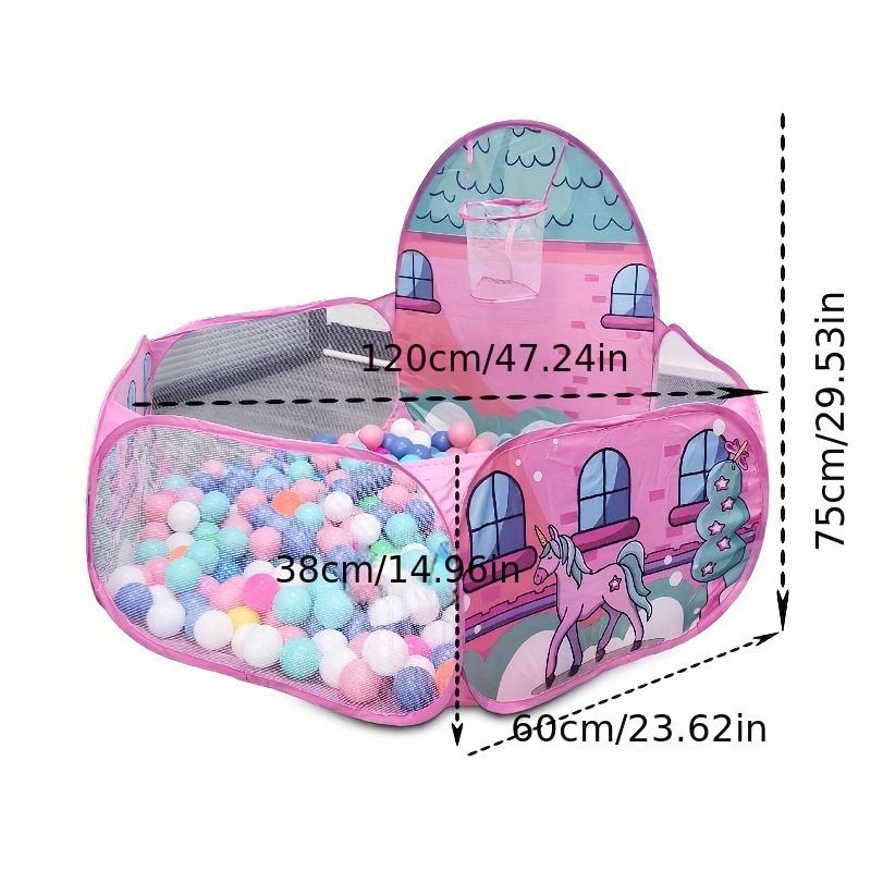 Pink Unicorn Polyester Ball Pool Tent - 1pc Easy Folding Ocean Theme Design Toy Ball Pit - Durable Playhouse for Indoor & Outdoor Use
