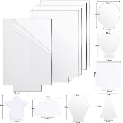 6/10/15/30 PEÇAS Folha Acrílica Transparente em Branco Para Base de Luz LED Placa Painel Formato 9 Projeto de Exibição DIY Para Artesanato Gravação Decorativo
