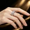Luxury Inlaid White CZ Women's Ring Trendy Silvery Color Geometry Daily Wear Party Jewelry Anniversary Gift