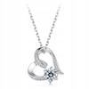 Chain 925 Sterling Heart Moissanite Crystal Necklace Love