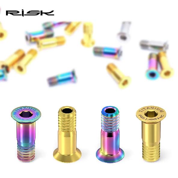 Risk Titanium Alloy MTB Road Bike Rear Derailleur Jockey Wheel Screws Bicycle Pulley Guide Wheel Fixing Bolts 2pcs M5*14.2mm