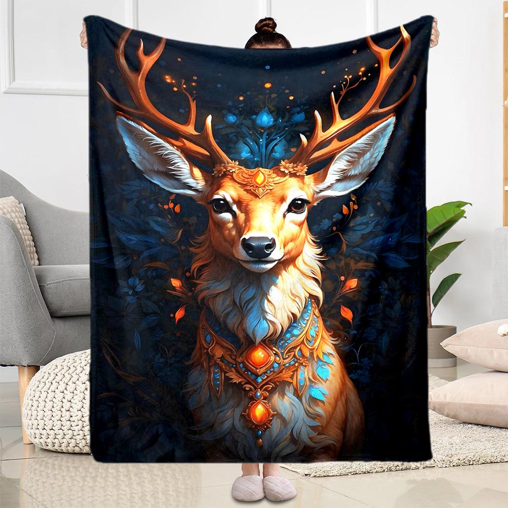 Magical Deer Fantasy Blanket,Suitable for sofas, offices, travel, living rooms, Gifts to relatives and friends, Blanket,Suitable for all seasons.