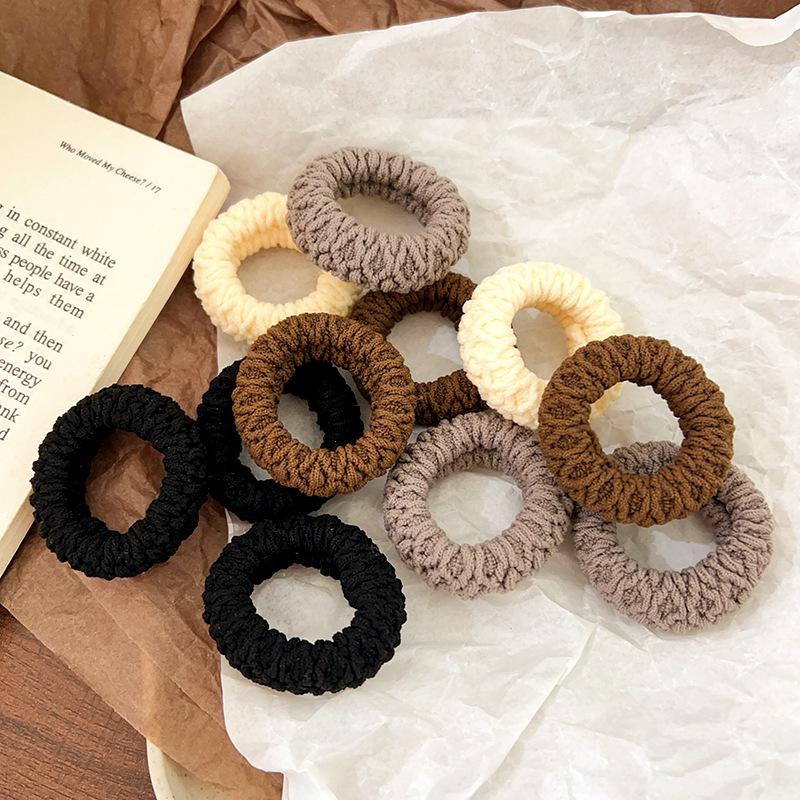 Thickened Thickened Hair Accessories Widened Hair Tie Rubber Band Hair Band Head Rope Ponytail High Elastic Durable Hair Rope Autumn and Winter