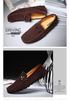 Men's Large Slip-on Cowhide Loafers - Lightweight Matte Leather Office Shoes