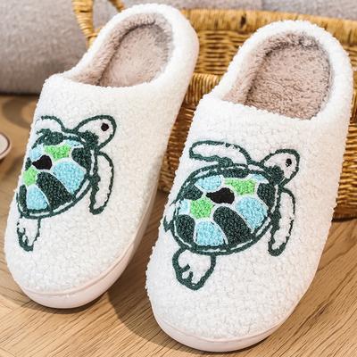 Madingi Šypsena Pop Žieminiai Patogūs Namų Šlepetės Mielos Animacinių Filmukų Vėžliukai Purios Medvilninės Šlepetės Neslystančios Šiltos Namų Šlepetės