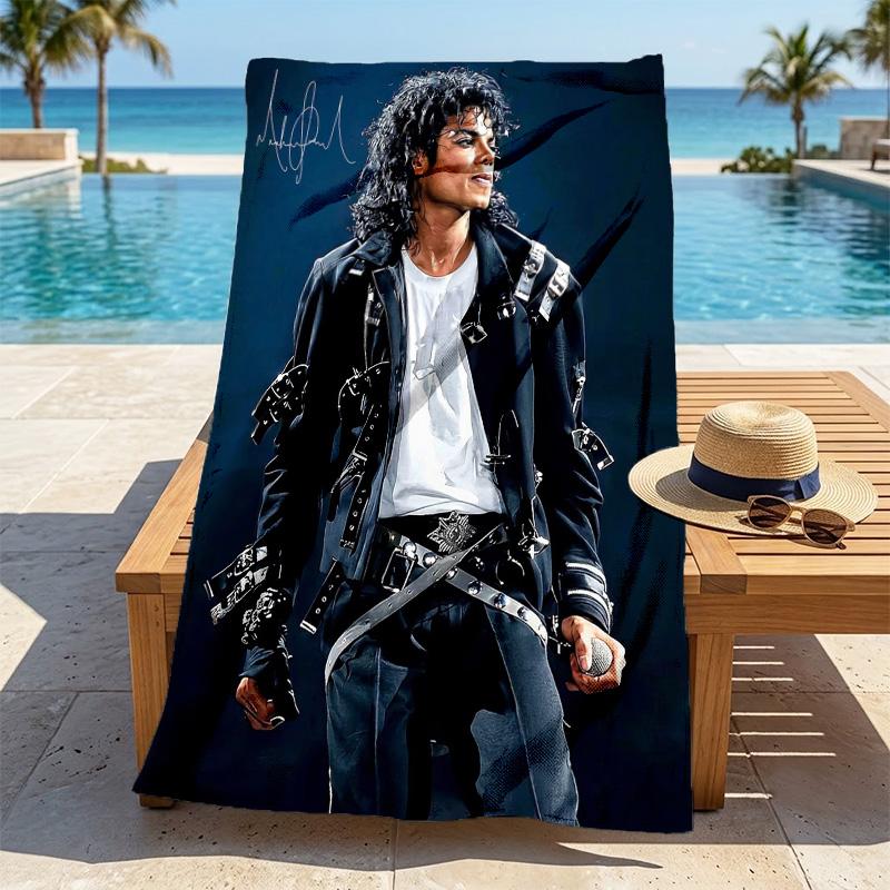 Michael Jackson Motorcycle Stylish Digital Printing Beach Towel Quickdrying Absorbent Blanket For Beach Pool Gym Travel