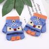 3-6 Years Thicken Kids Knitted Gloves Flip-Open Fingerless Gloves Winter Warm Mittens  for Baby Kids