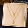 Fashionable Seaside Vacation Style Bead Necklace Exquisite Sea Fish Starfish Sun Shell Necklaces Multi-Element Blue Jewelry