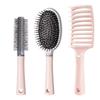 Pieptene de îndreptat și masaj portabil unisex: Potrivit pentru Doamne și Domni, Păr Creț, Design Gol, Efect Pufos