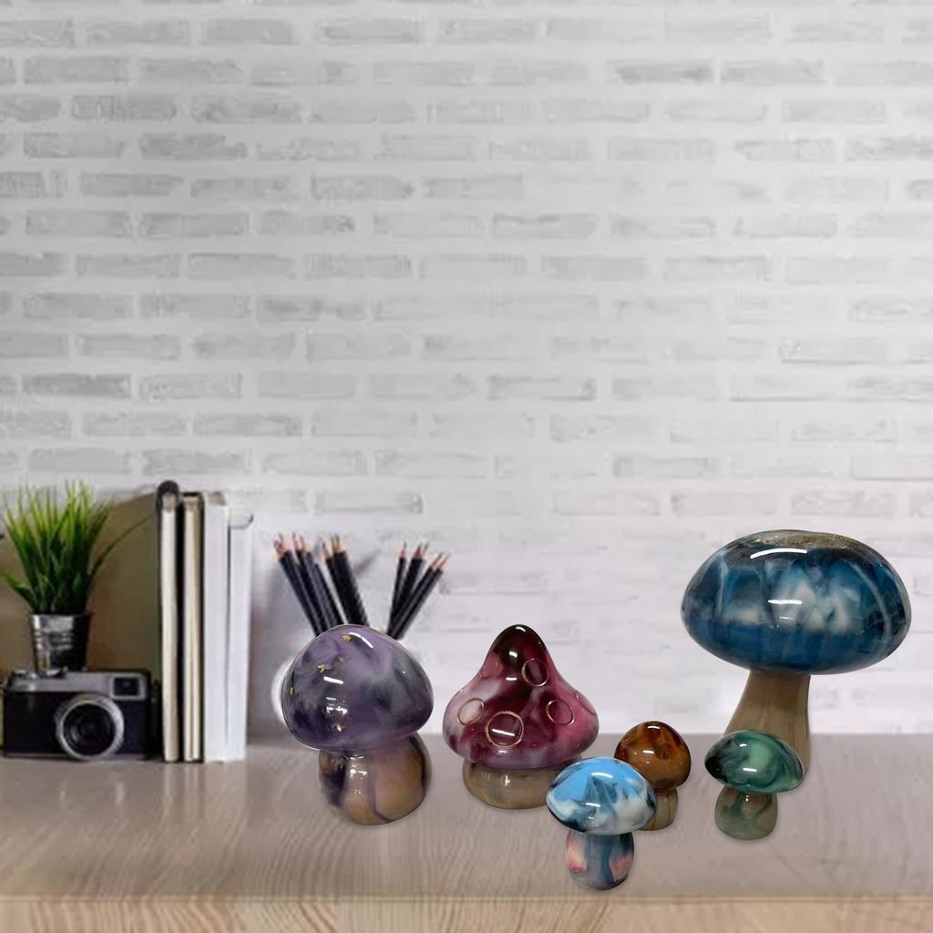 6 Pcs Mushroom Ornament Crafts Silicone Molds Epoxy Jewelry Mold Resin Casting Pendant Mold Suitable for Diy Crafts