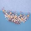  Pettine per Capelli con Perle di Cristallo Fermaglio per Capelli per Donne Fascia con Fiore e Foglia di Strass Diadema Accessori per Capelli da Sposa Gioielli Pettine Fermagli