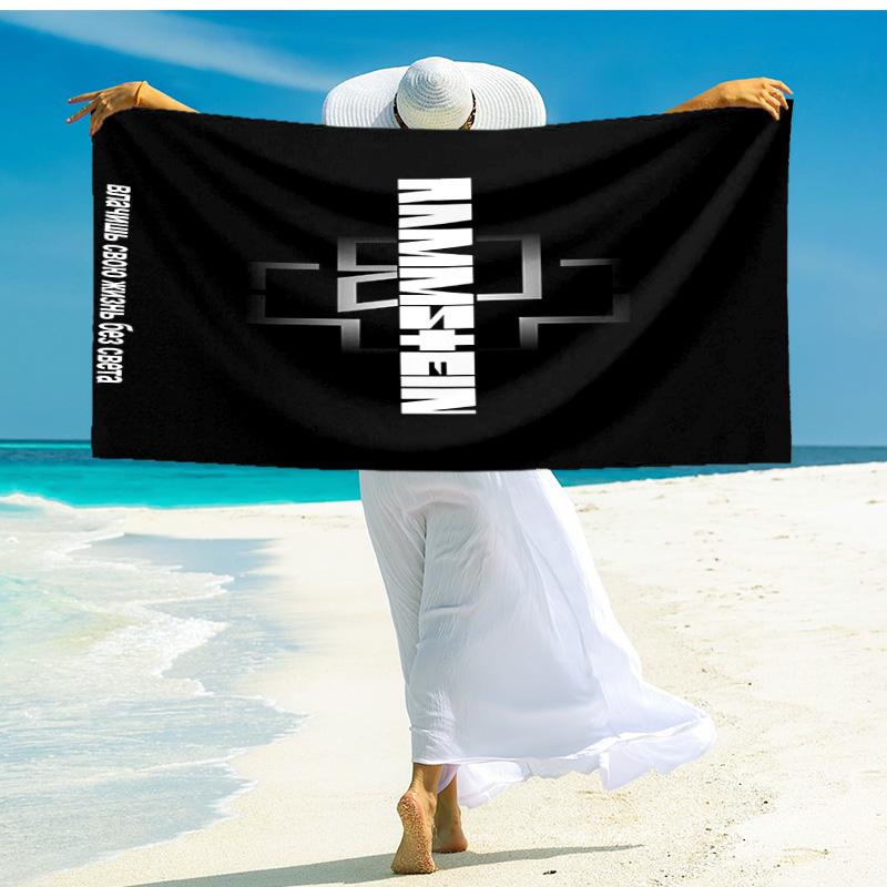 1 Stück Rammstein Musikvideo Teaser Strandtuch, schnell trocknendes saugfähiges Strandtuch, Outdoor-Sport Schwimmen Strandtuch, Weich und bequem Y7302
