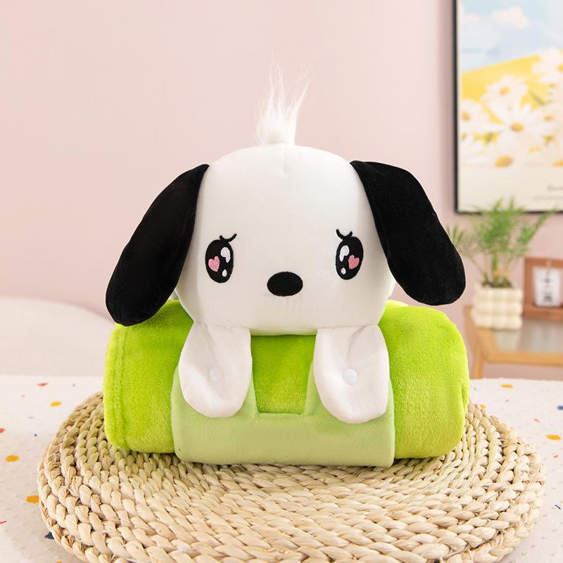 Cute Cartoon Pillow Blanket 2 In 1, Plush Soft Fleece Travel Throw, Cozy Unfoldable Comfort for Kids Adults, Gift Idea for Anime Lovers 160*110cm