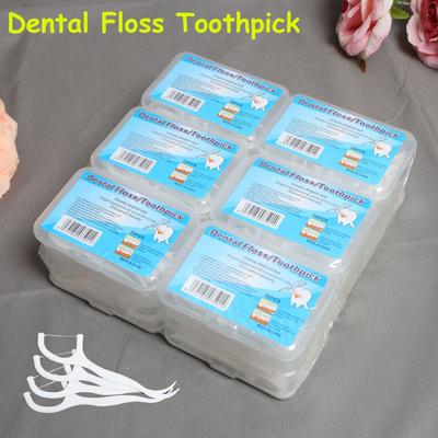 50~600Pcs Disposable Dental Floss Pick Teeth Sticks Portable Oral Care Plastic Toothpicks With Box