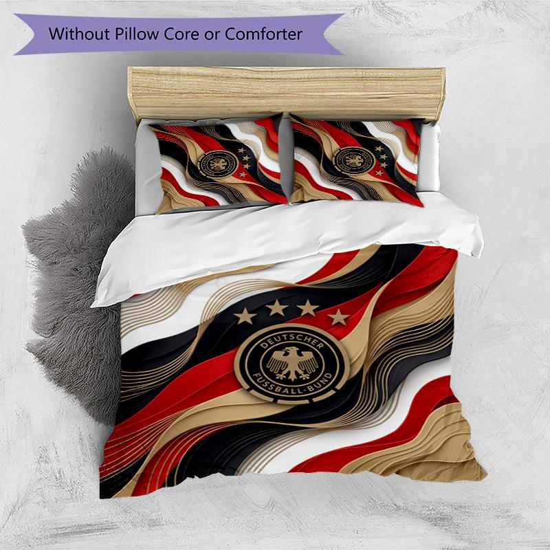 Germany Football Printed Bedding 3 Piece Set Cozy Breathable Bed Cover Set As Housewarming Holiday Gift