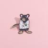 Animal Captivating Brooch Design Showcasing Delightful Mouse In White Coat For Trendy Fashion Lovers