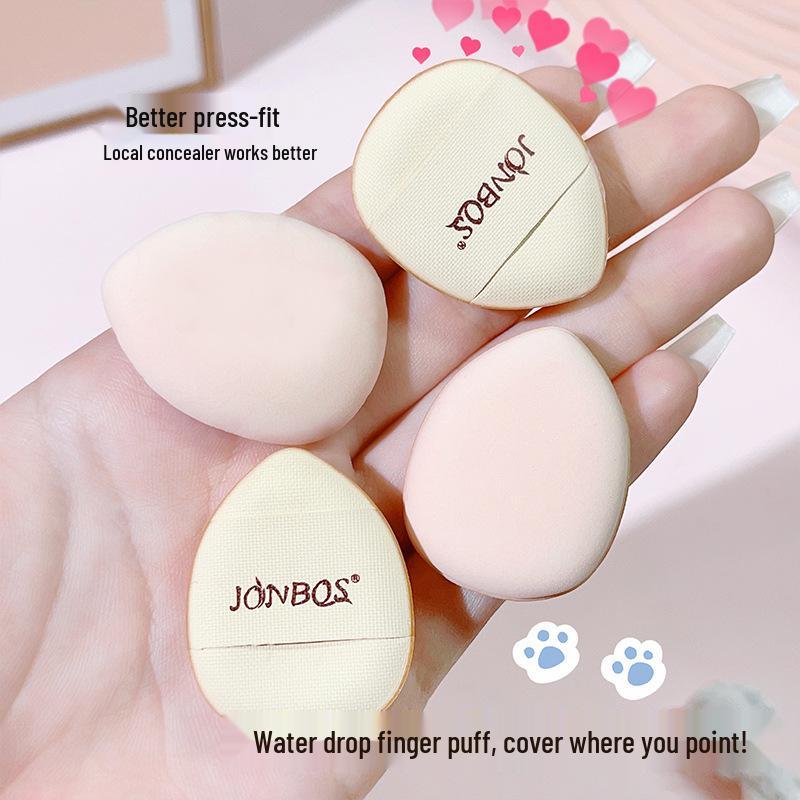 JONBOS Mini Finger Puff Makeup Sponge for Foundation and Concealer