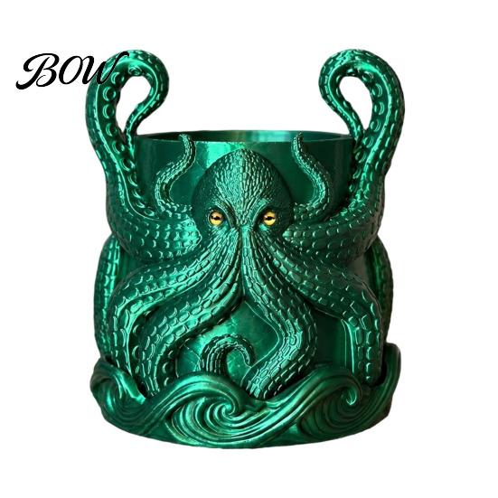Elegant Decorative Planter 3D Printed Octopus with Tray, Creative Succulents Flower Pot, Weather-Resistant Crack-resistant Plant Holder Planting