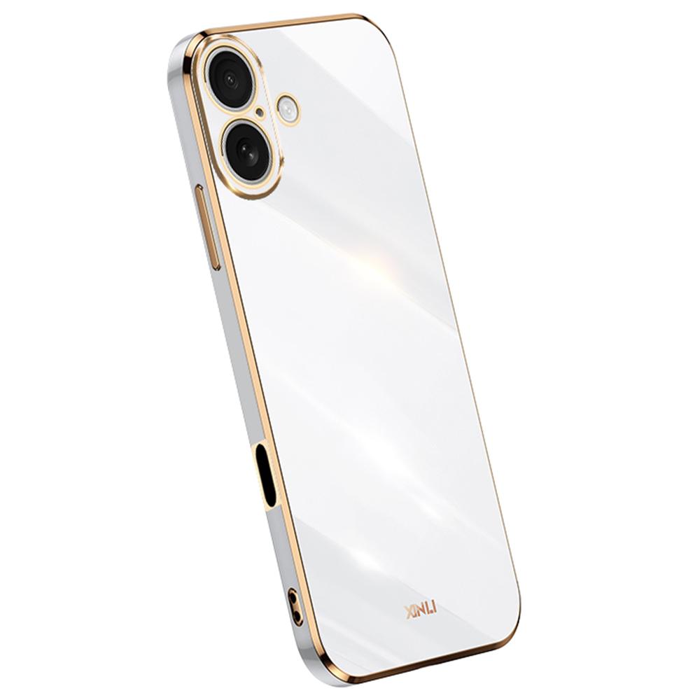 XINLI For iPhone 16 Case TPU Phone Cover with Electroplating Frame