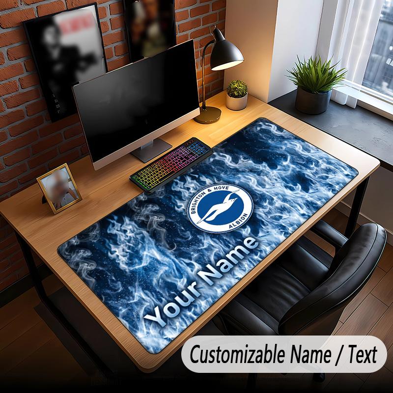 Large Mouse Pad Brighton & Hove Albion Football Print Custom Name Text Desk Mat for Office Gaming