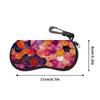 2D-Colorful Mosaic Flower Pattern Protective Sunglasses Case, Soft PU Leather Eyeglasses Storage Pouch, Portable Travel Eyewear Bag Holder for Women