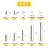 200Pcs British Hexagon Stainless Steel Bolt, Nut, and Washer Combination Set
