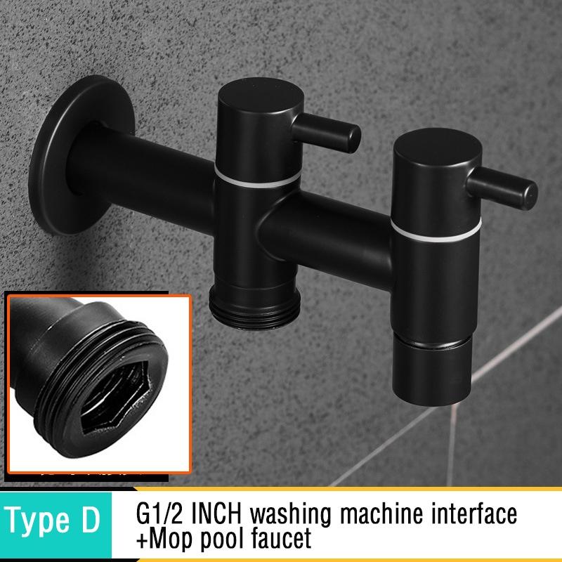 Schwarzer Wasserhahn, Wandmontage, kleiner Wasserhahn, dekorativer Garten-Wasserhahn, Mopp, Pool, Waschmaschine, Wasserhahn, Becken, Bibcock-Wasserhähne