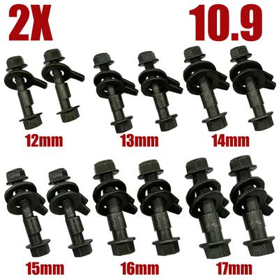 2x 10.9 Parafuso Excêntrico de Alinhamento de Roda de Motocicleta 12/13/14/15/16/17mm Parafuso de Ajuste de Ângulo de Cambagem Ferramenta de Peso de Equilíbrio para Pneu de Carro