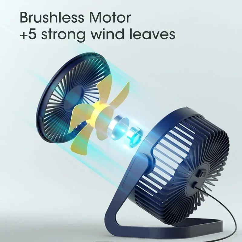 USB Fan 5 Inch Mini USB Desk Table Fan Personal Portable Desktop Cooling Fan Powered by USB PC Netbook for Camping Home Office