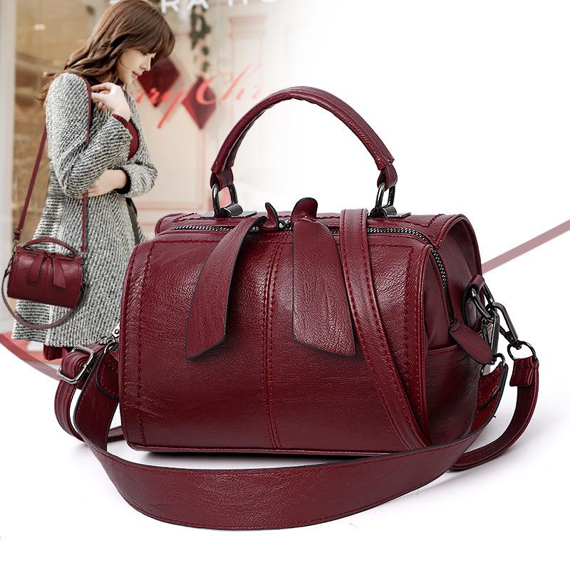 Women's 2026 Korean Winter Fashion Soft Leather Handbag: Shoulder & Crossbody Bag