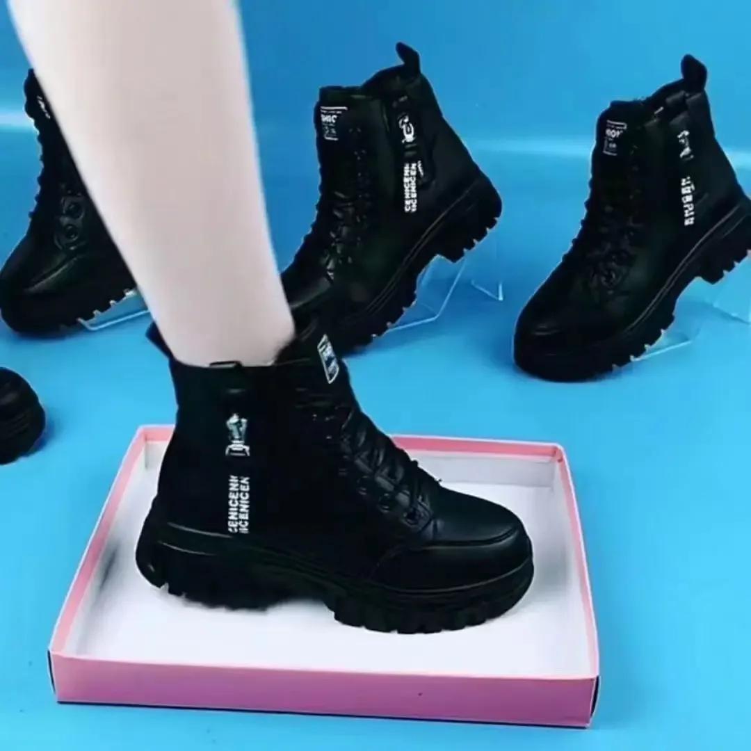 

WTEMPO Модные зимние теплые женские черные повседневные туфли с флисовой подкладкой Универсальные кроссовки с толстой подошвой из хлопка Zapatillas Mujer 36