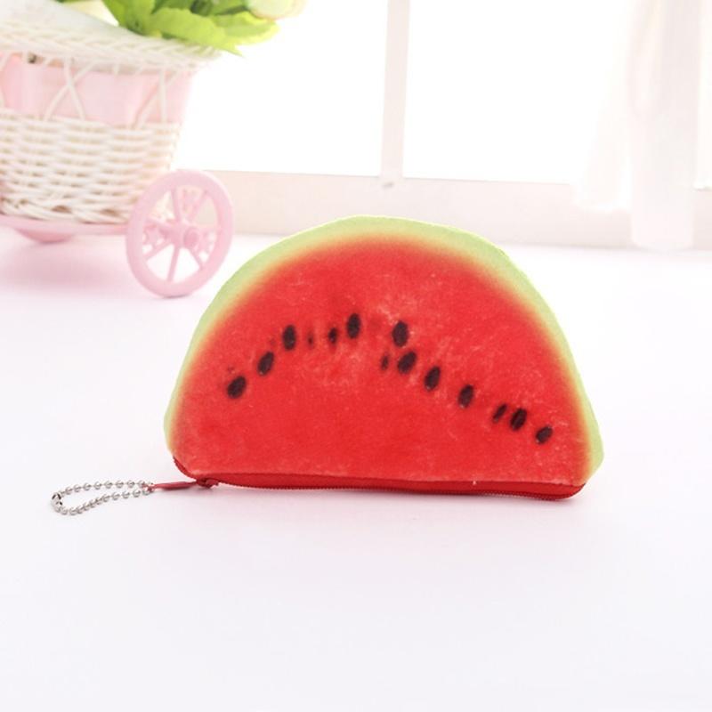 Creative Plush Emulational Watermelon Coin Purse Wallet Handbag Key Case