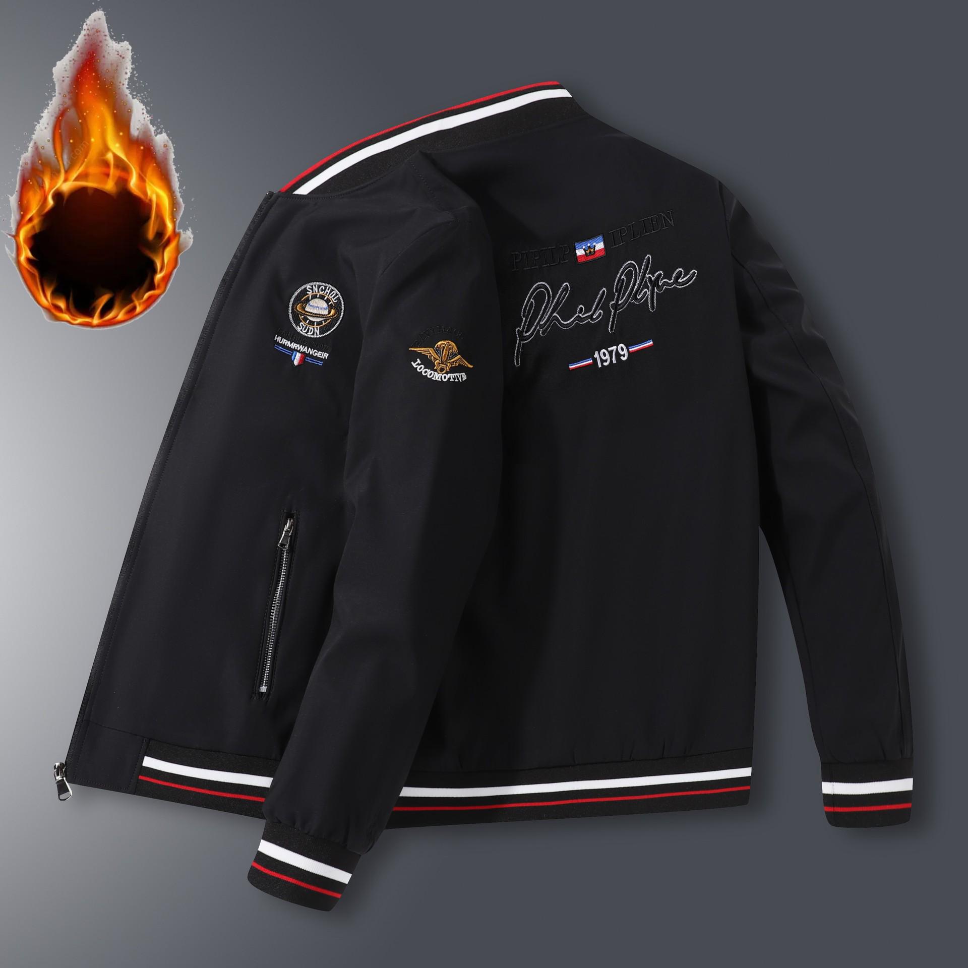 

Embroidered Planet Zipper Pocket Men s Baseball Collar Jacket for Autumn/Winter L/50-57.5 kg