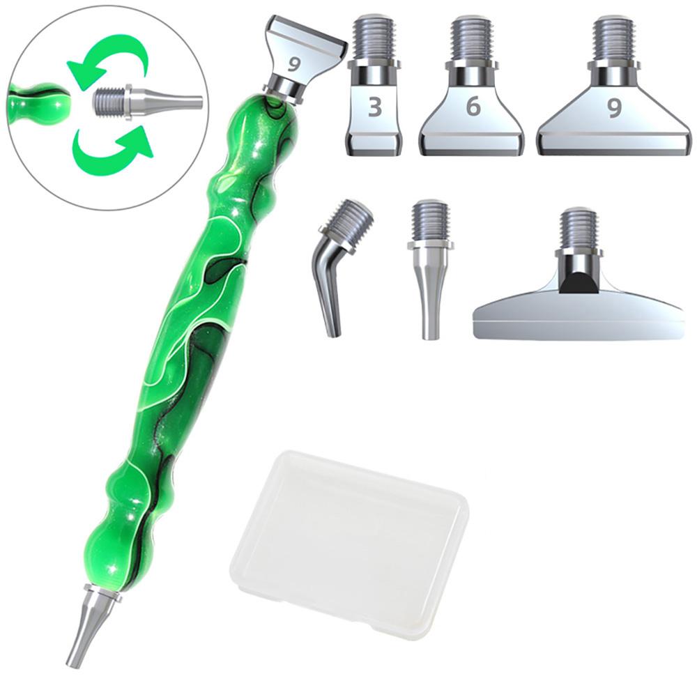Special-shaped Resin Diamond Painting Pen Multi-placer Alloy Replacement Pen Heads Point Drill Pens Glue Clay DIY Nail Art Tool