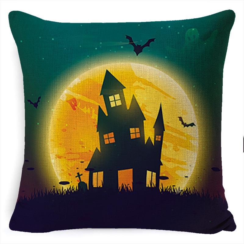 Throw Pillow Halloween Pillow Case Linen Car Cushion Sofa Pillow Case Nordic Style