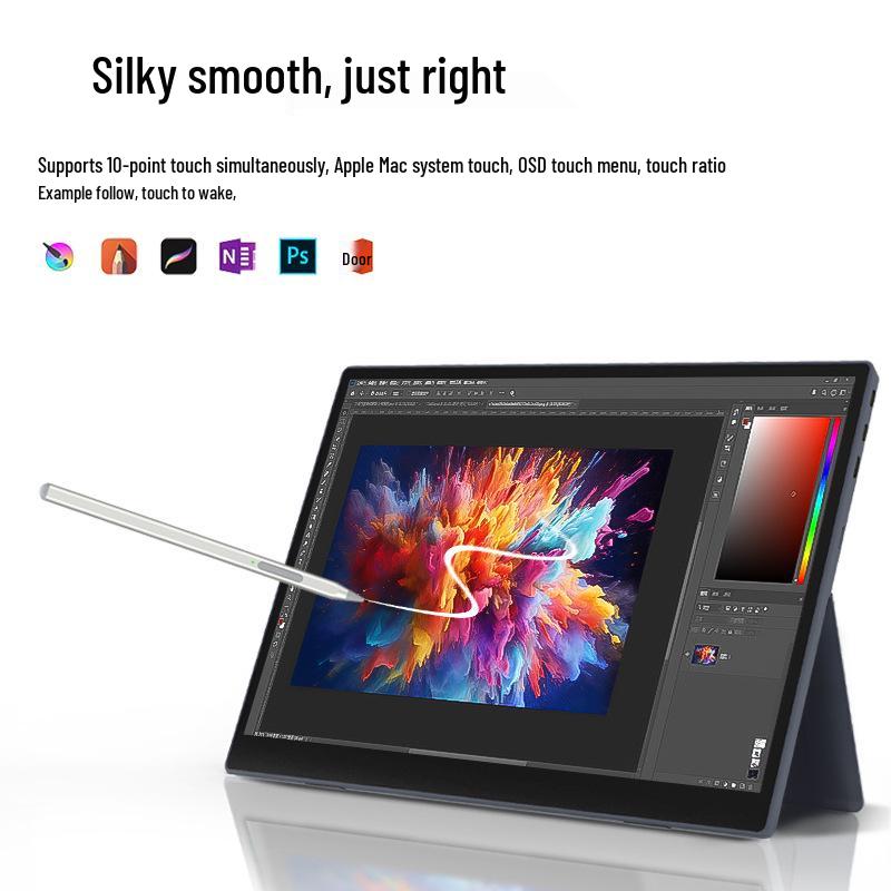 15" 2.5K Dual Touch Drawing Monitor, 4096 Pressure Levels, Portable for Laptops and PS5