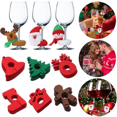 New Year Product Wine Glass Pendants Christmas Cup Decoration Rings Table Decor Christmas Cup Ring