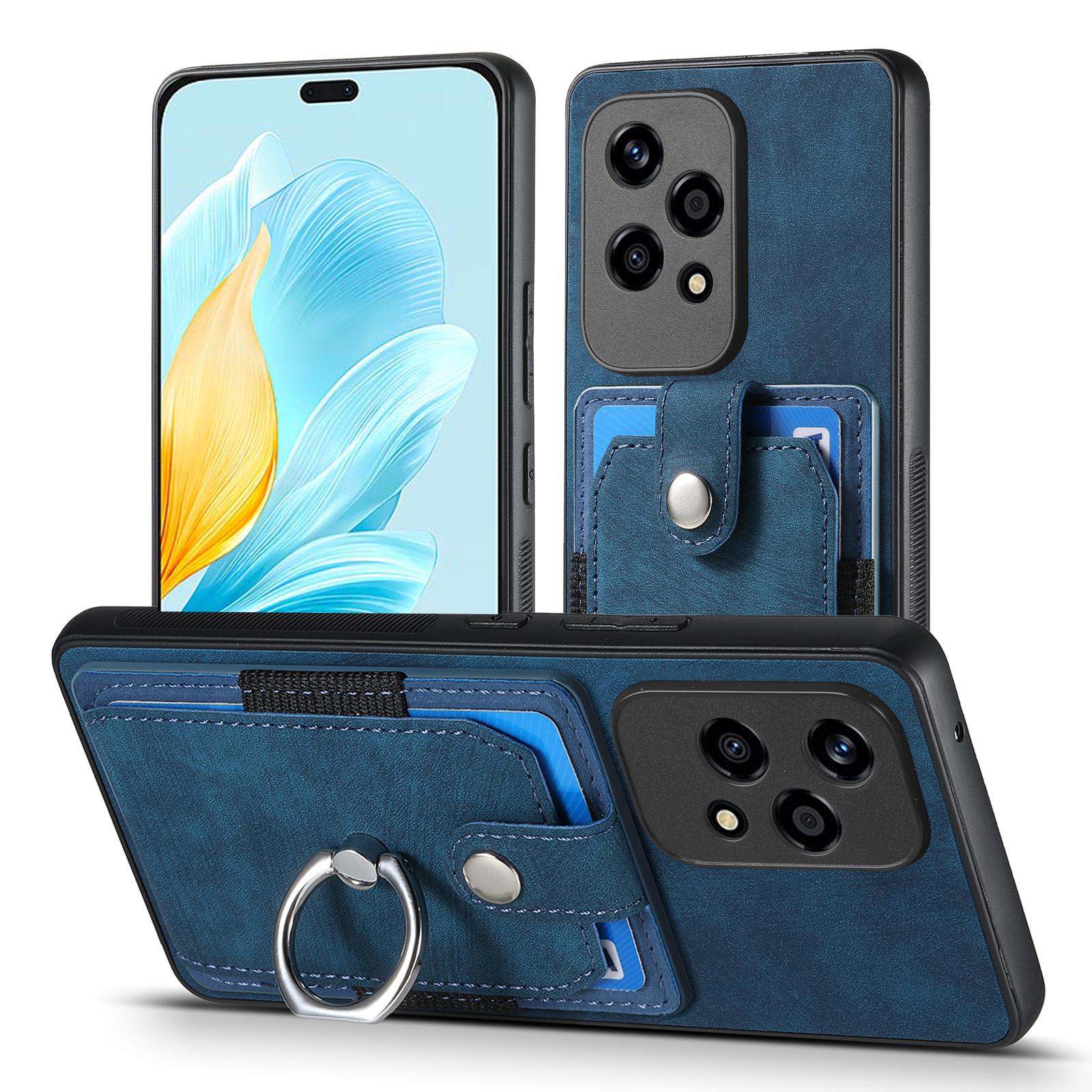 

D2 for Honor 200 Lite Case Card Slots Retro PU+TPU Cover with Kickstand Purple