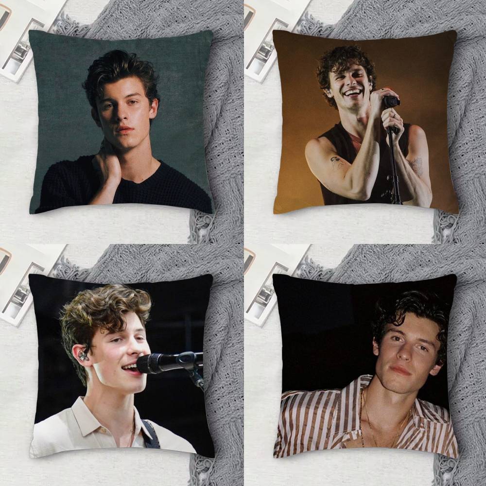 SShawn Mendes Doublesided Printed Square Decorative Cushion Cover for Sofa Living Room Home Decor