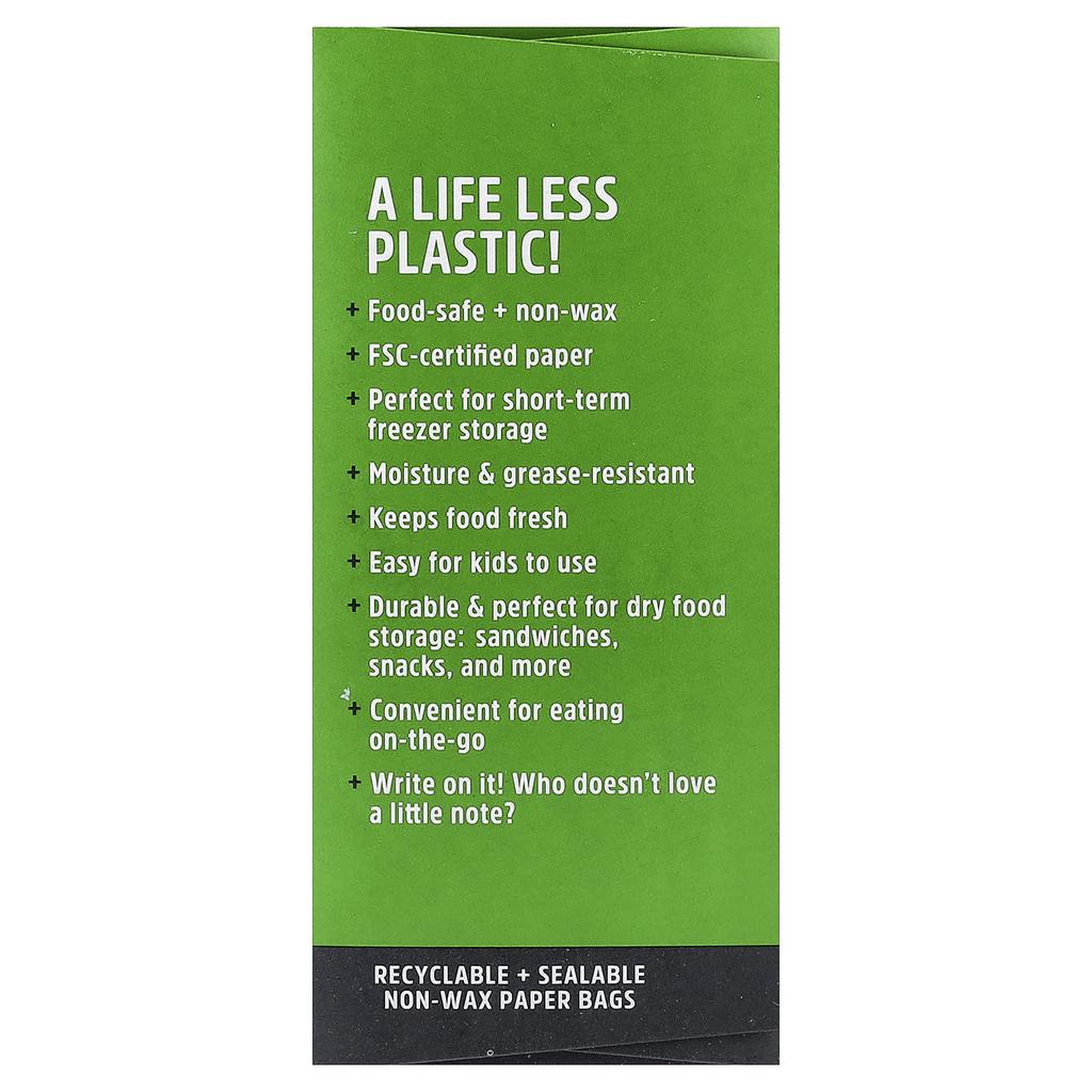 Lunchskins, XL Paper Sandwich Bags, with Locking Strip, 50-Count