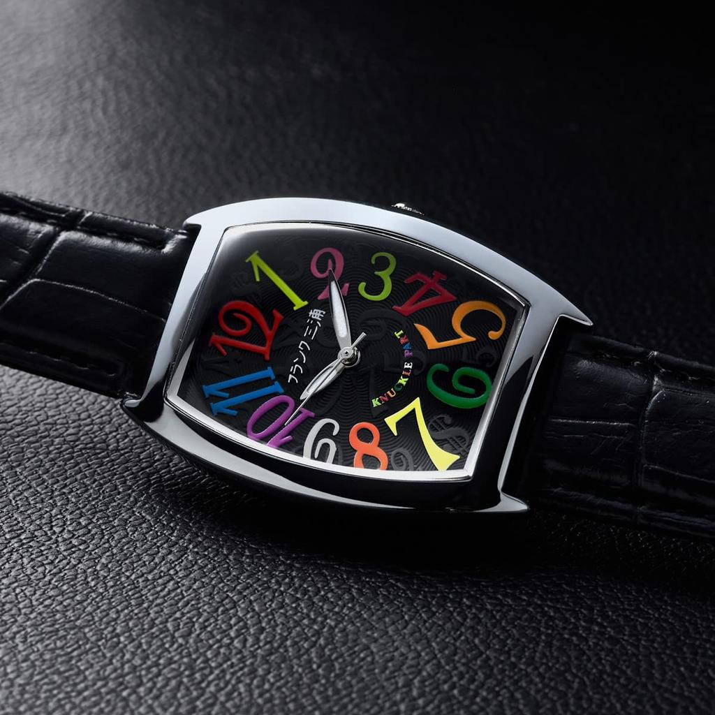 Ceas Frank Miura retipărit patru mărci majore Zero Watch Quartz Damă Japoniei (Curcubeu Negru)