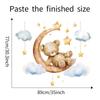Cartoon Goodnight Bear Star Hanging Ornament Wall Sticker Self-Adhesive for Home Background Decoration