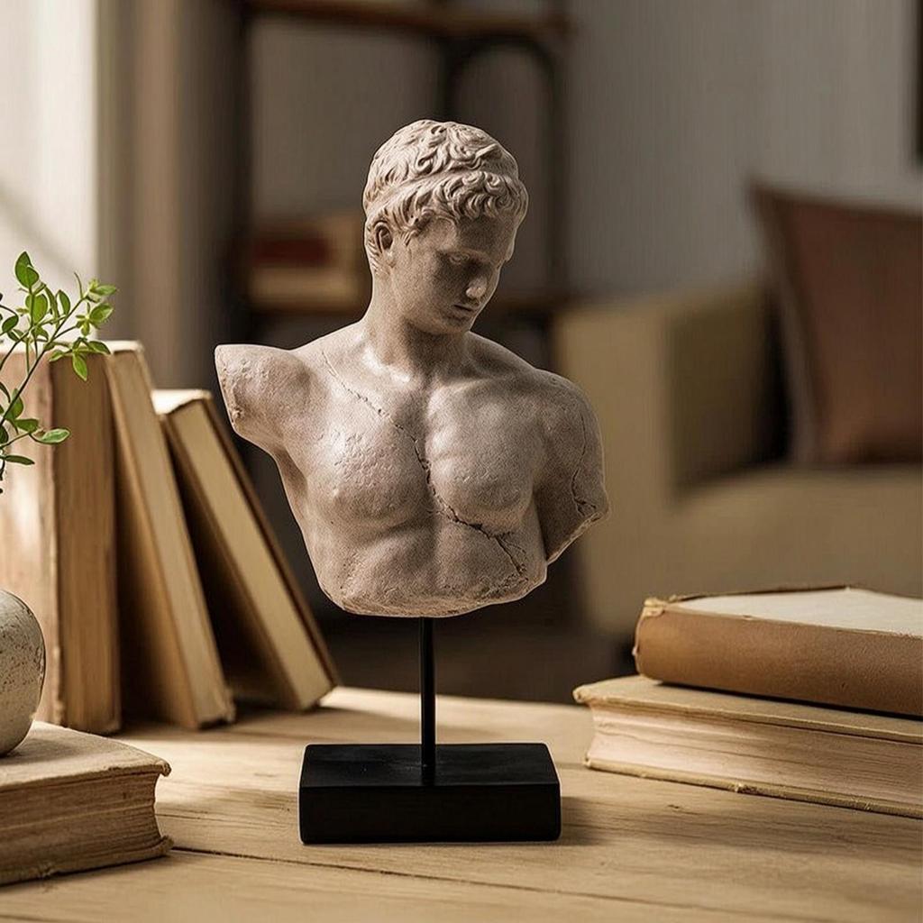 Bust Statue with Base Stable Classical Decorative for Office
