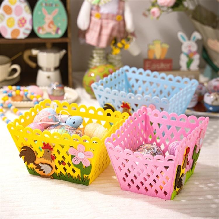 Holiday Gift Bag Features a Colorful Rooster Versatiled Storage Basket for Eggs and Candy for Parties Decoration
